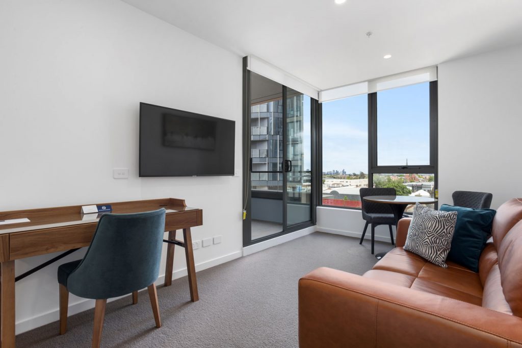 Lounge in King bedroom apartment at The Sebel Moonee Ponds