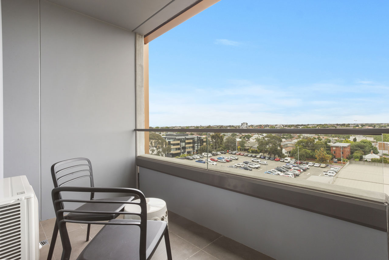 Balcony view at The Sebel Moonee Ponds in 1 bedroom apartment