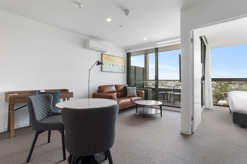 Lounge and dining at The Sebel Moonee Ponds apartment