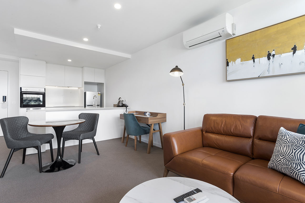 Lounge, dining and kitchen at The Sebel Moonee Ponds