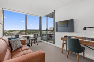 Lounge at The Sebel Moonee Ponds - King bedroom apartment