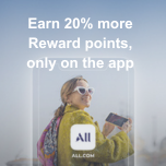 Earn 20% more Reward points, only on the app